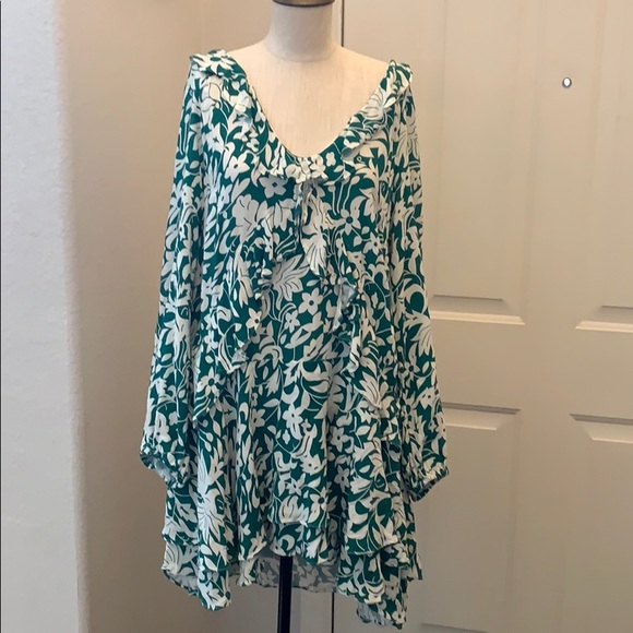 Free People Dresses & Skirts - Free People Green & White Dress